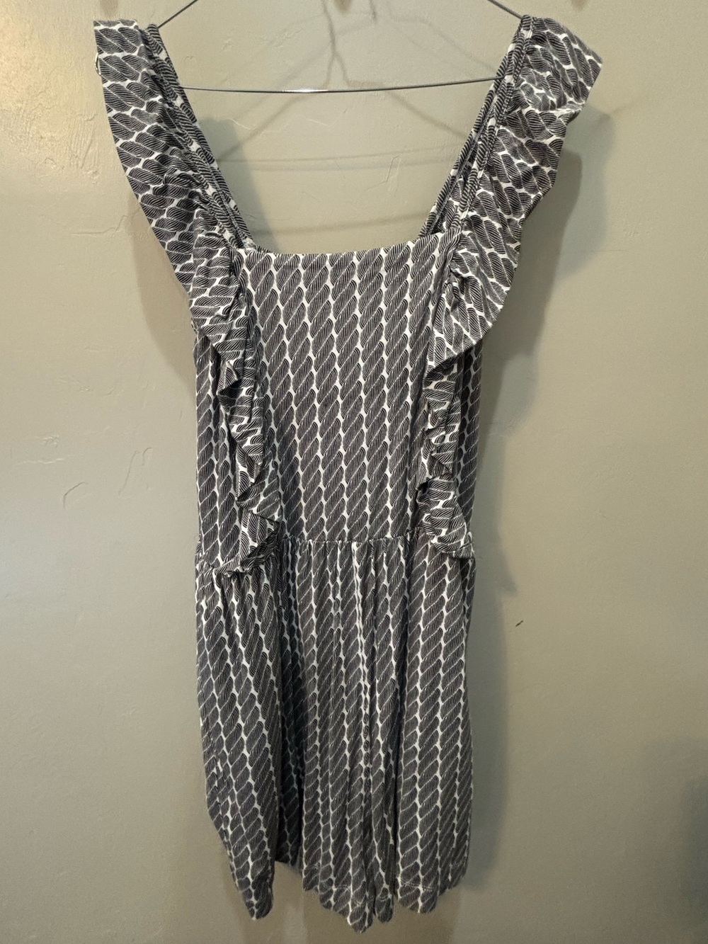 Kate Quinn | Pinafore Ruffle Short Romper | Black Rope | Bamboo | EUC | XS